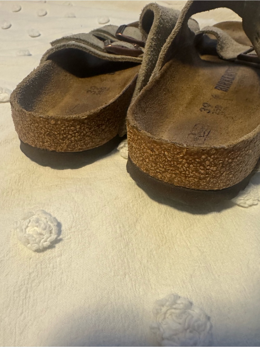 Birkenstock Arizona Taupe Suede Leather Sandals EU 39 US 8 - Picture 7 of 8